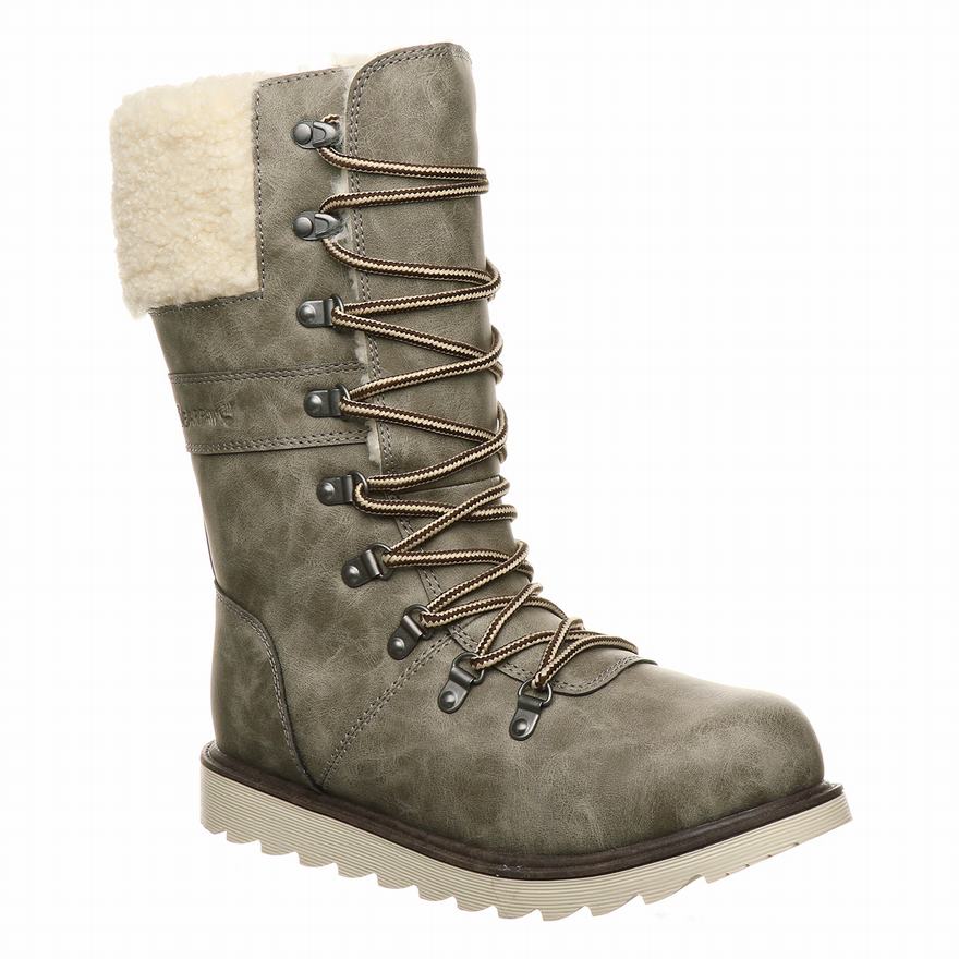 Bearpaw Alaska Tall Boots UK - Women's Boots Grey/Brown ||WVFMJE-439||